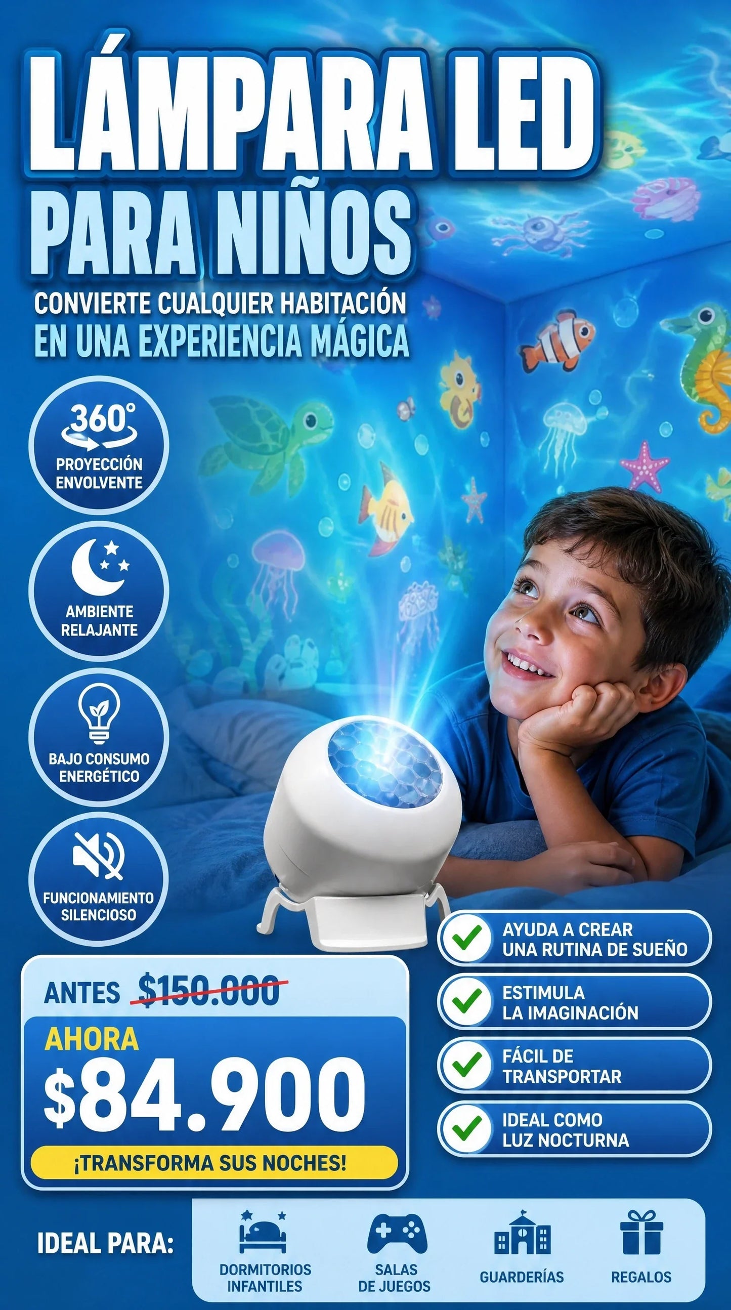 LAMPARA LED NIÑOS