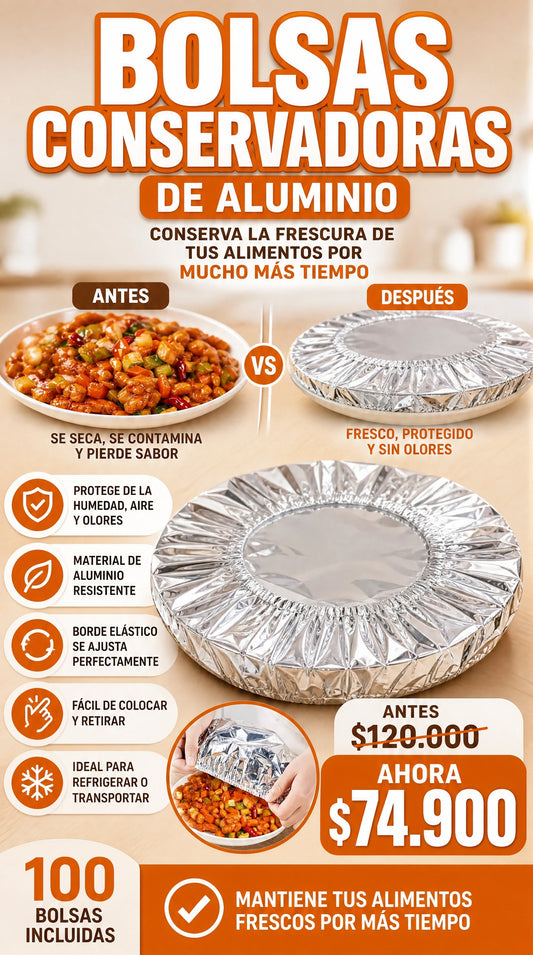 BOLSAS CONSERVADORAS DE ALUMINIO x200