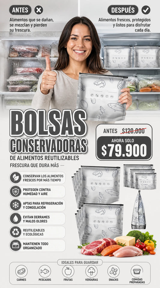 BOLSAS CONSERVADORAS DE ALIMENTOS X20