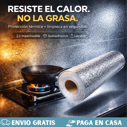PAPEL ALUMINIO ADHESIVO DE COCINA-5 metros🎁