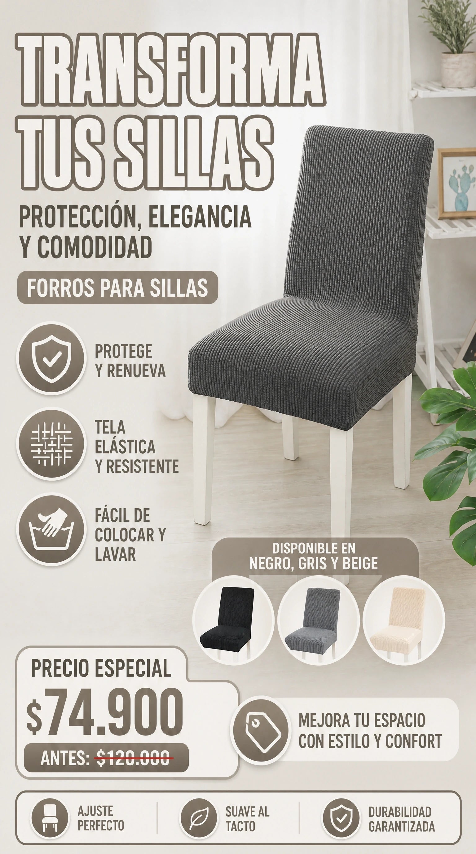 FORROS PARA SILLAS X4