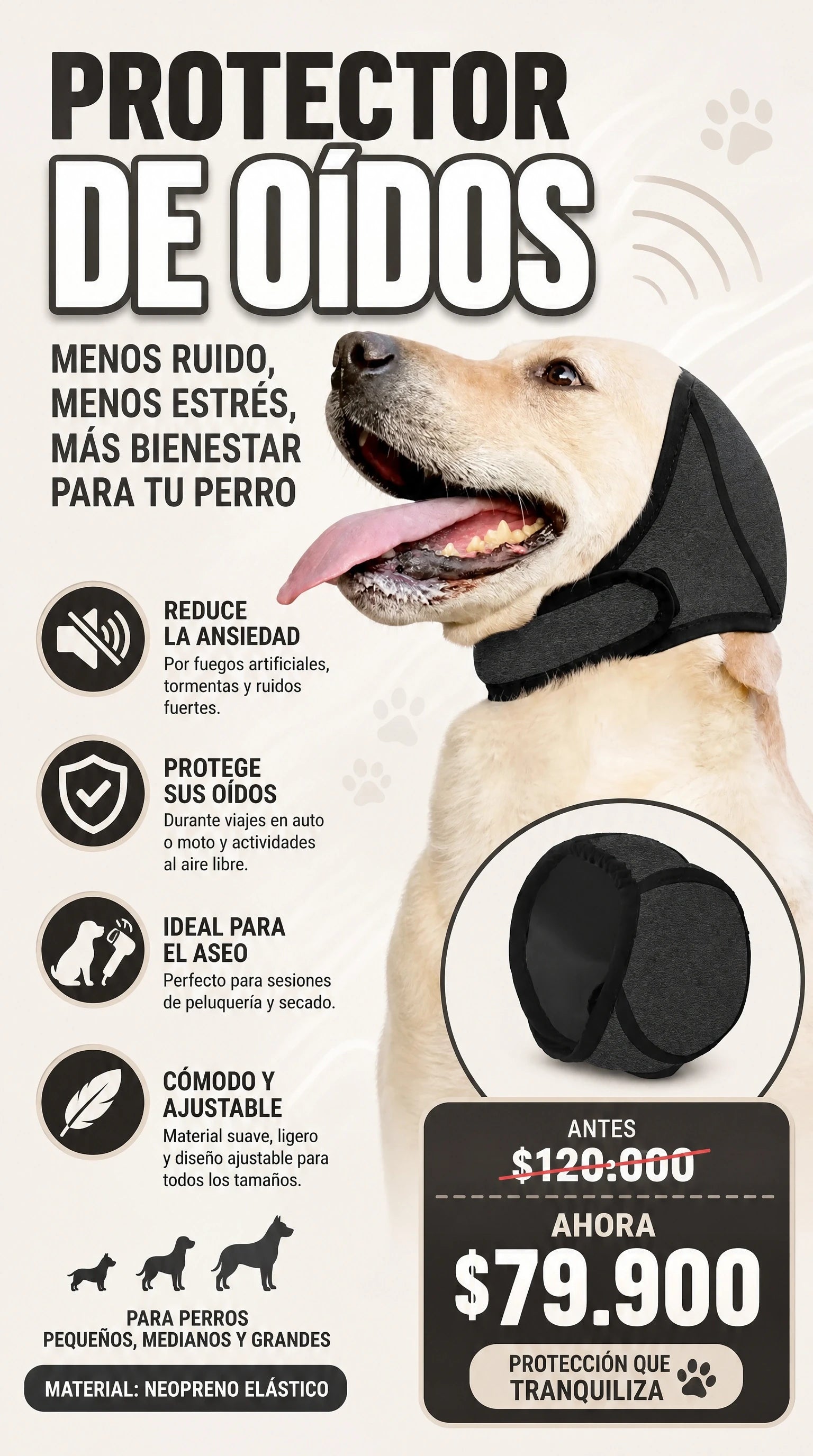 PROTECTOR DE OIDOS PARA PERROS