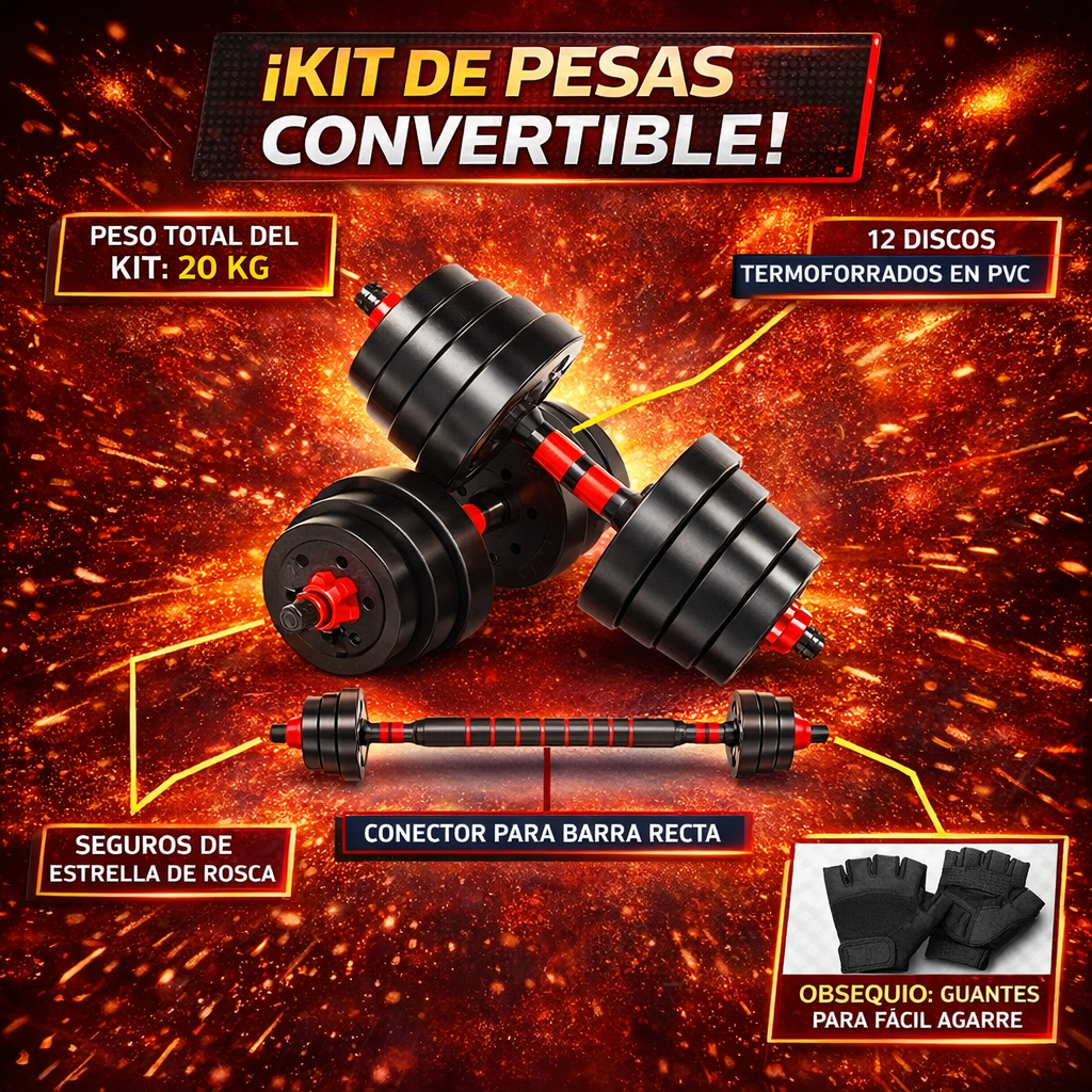 KIT DE MANCUERNAS + GUIA DE ENTRENAMIENTO GRATIS