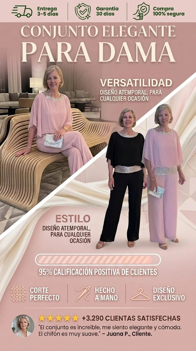 CONJUNTO DAMA ELEGANTE DE 2 PIEZAS 🌸
