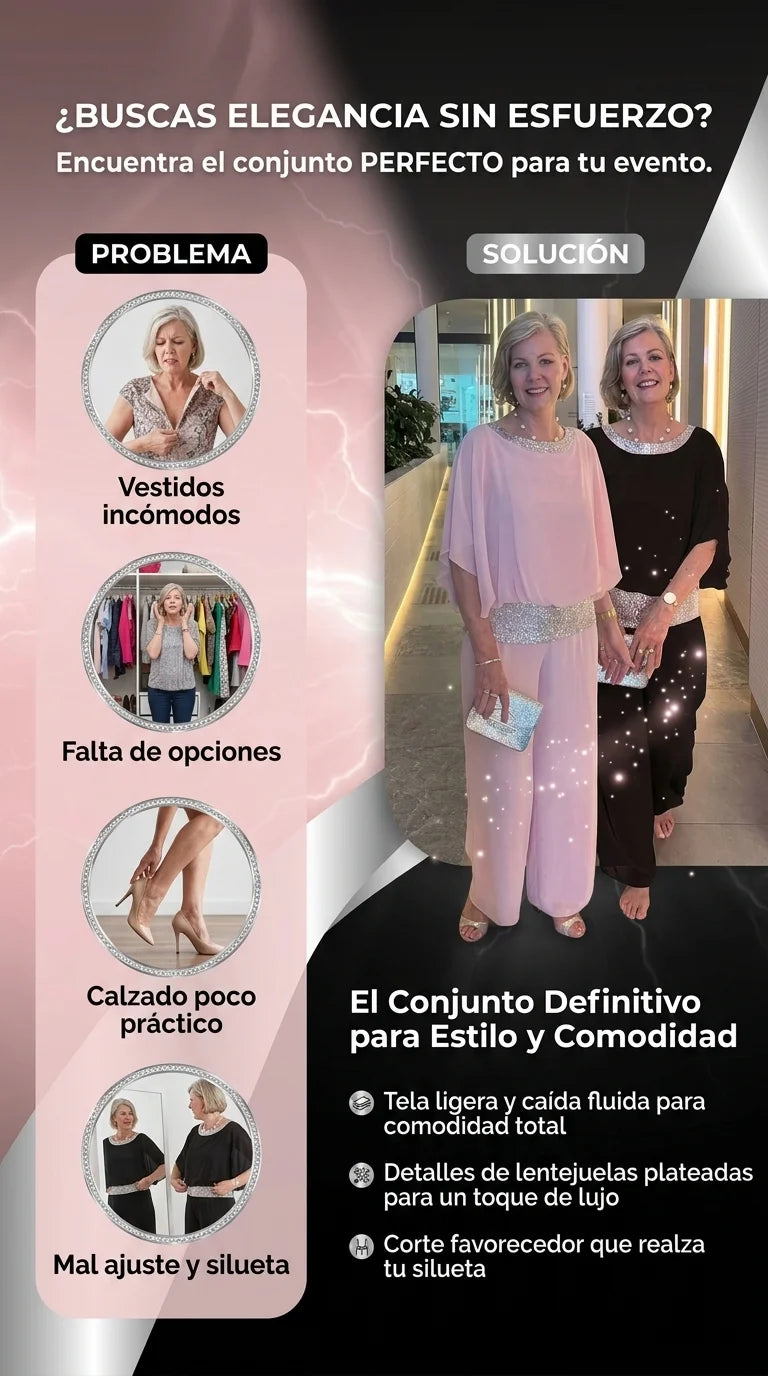 CONJUNTO DAMA ELEGANTE DE 2 PIEZAS 🌸